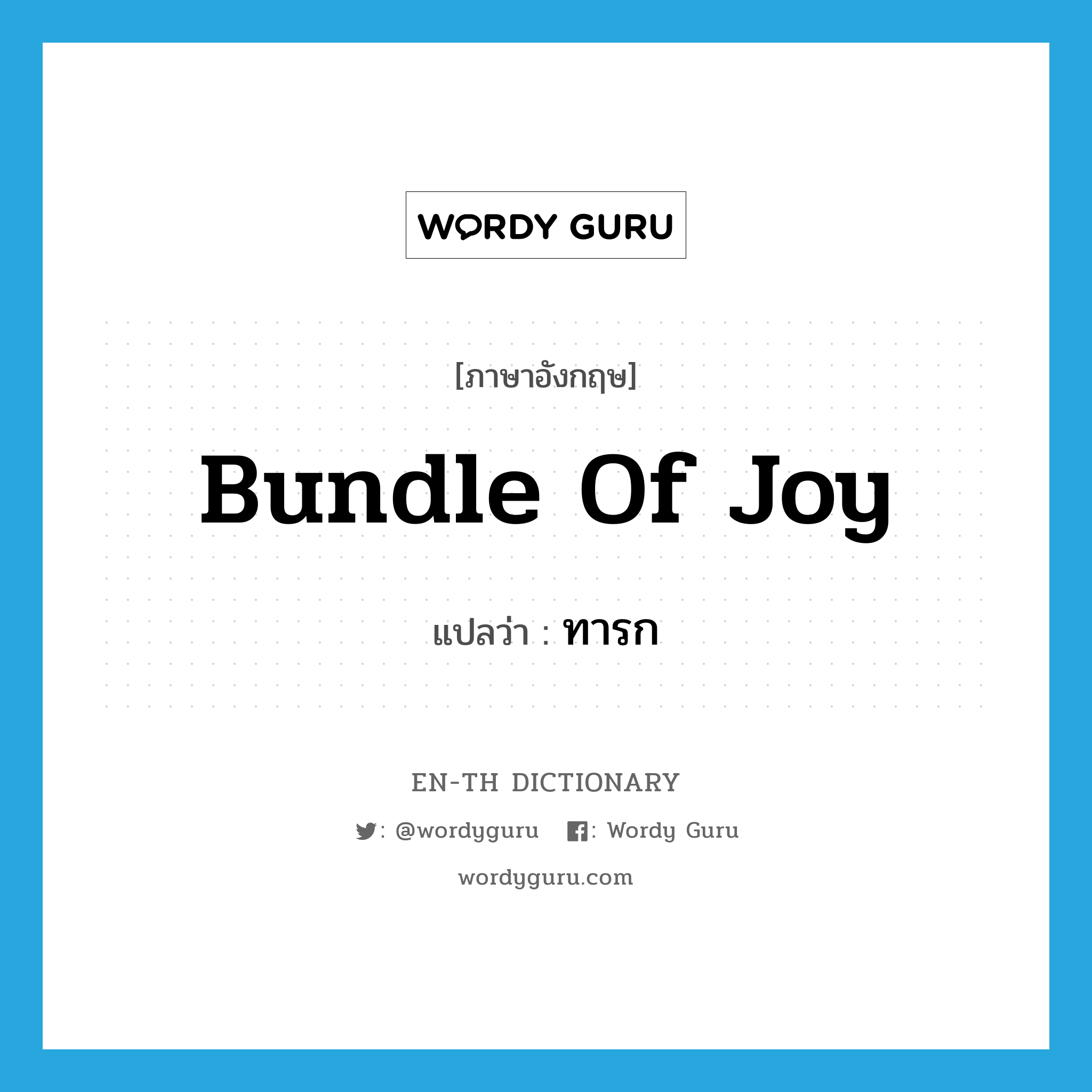 bundle of joy แปลว่า?, คำศัพท์ภาษาอังกฤษ bundle of joy แปลว่า ทารก ประเภท SL หมวด SL