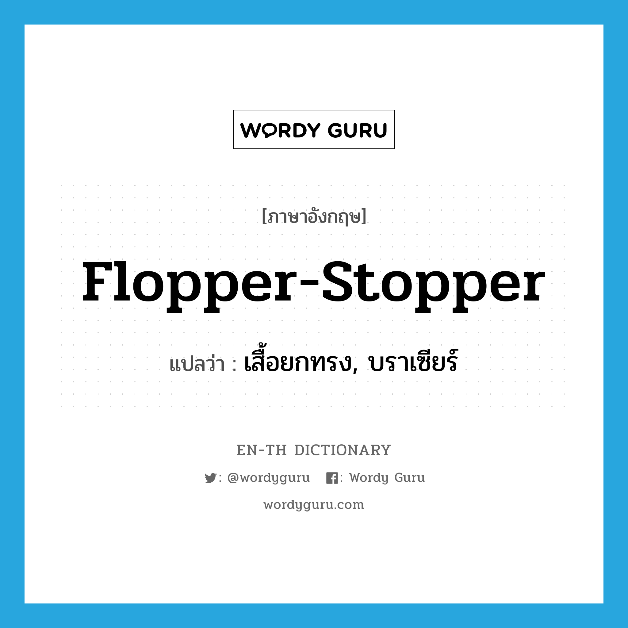 flopper-stopper แปลว่า?, คำศัพท์ภาษาอังกฤษ flopper-stopper แปลว่า เสื้อยกทรง, บราเซียร์ ประเภท SL หมวด SL