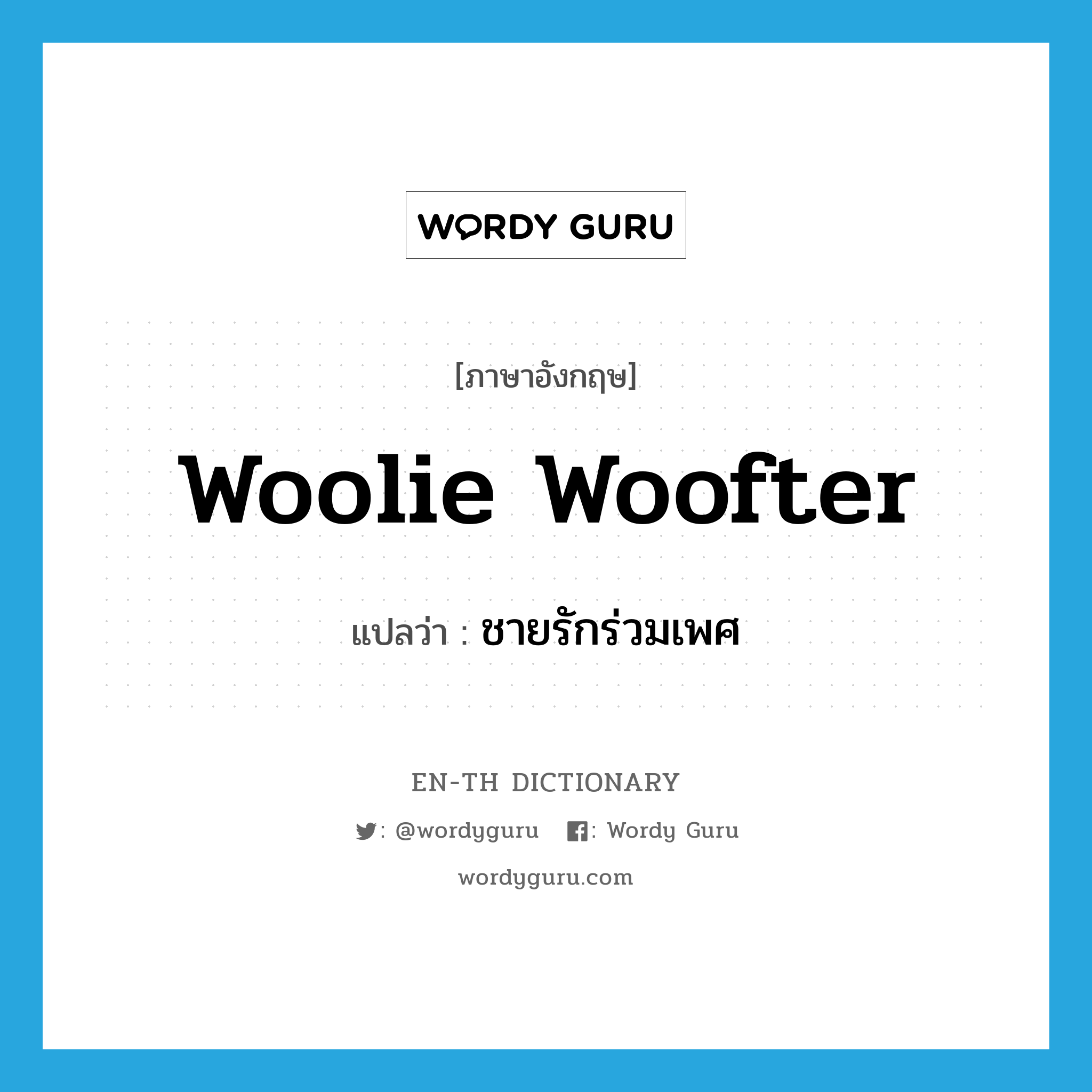 woolie woofter แปลว่า?, คำศัพท์ภาษาอังกฤษ woolie woofter แปลว่า ชายรักร่วมเพศ ประเภท SL หมวด SL