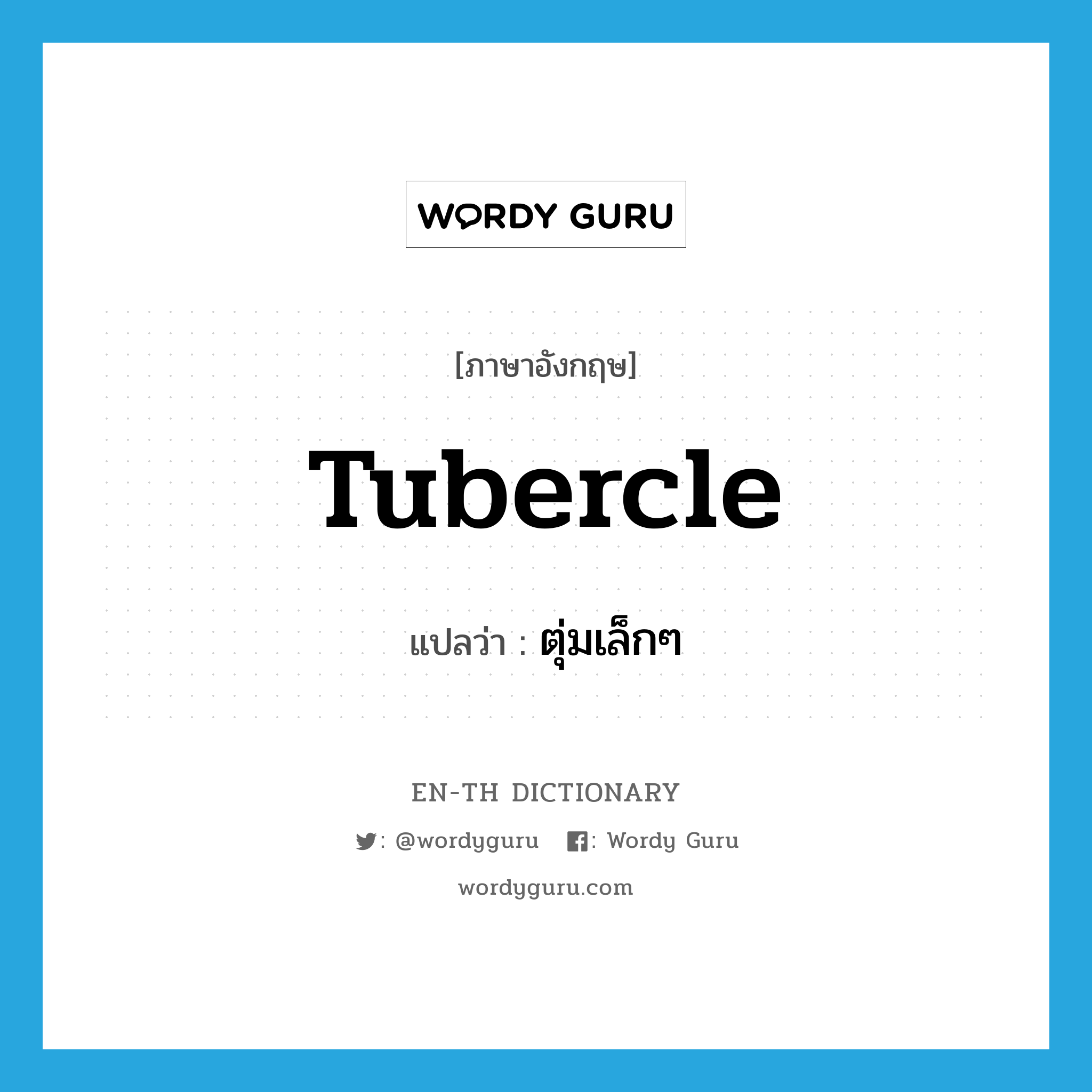 tubercle แปลว่า?, คำศัพท์ภาษาอังกฤษ tubercle แปลว่า ตุ่มเล็กๆ ประเภท N หมวด N