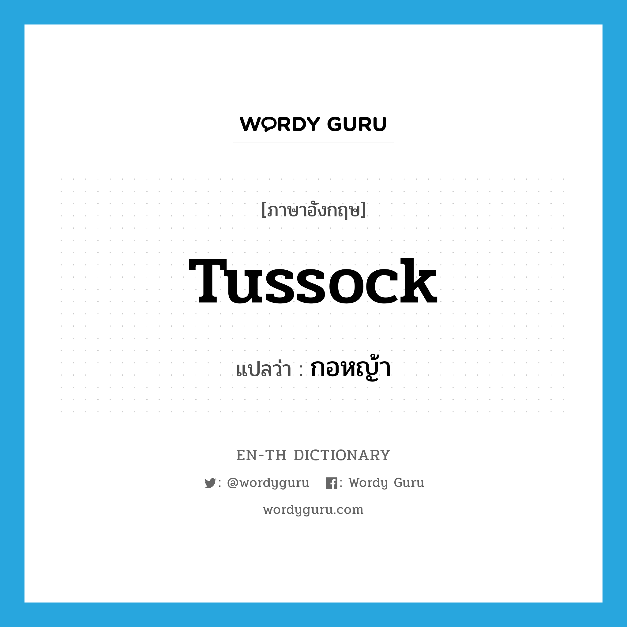 tussock แปลว่า?, คำศัพท์ภาษาอังกฤษ tussock แปลว่า กอหญ้า ประเภท N หมวด N